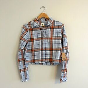 Women's Small Vans Cropped Flannel Plaid Shirt NWT